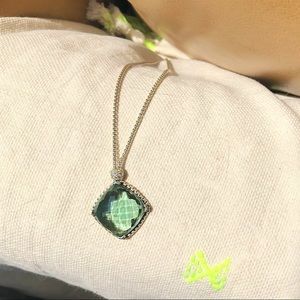David Yurman Prasiolite and Diamond Necklace